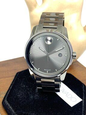 Movado Men's Watch 3600736 Bold Verso Gray Dial Swiss Quartz Gunmetal Steel 42mm